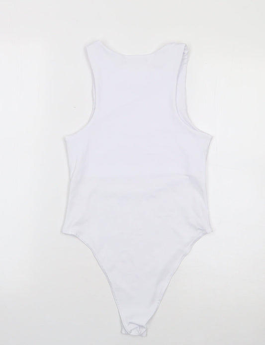 Quiz Womens Ivory Polyester Bodysuit One-Piece Size 6 Snap