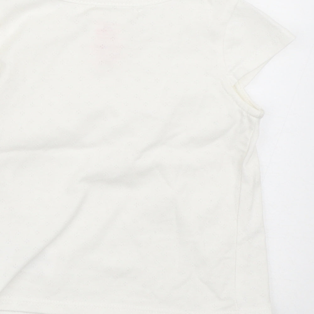 Max Studio Girls White Cotton Basic Blouse Size 2 Years Crew Neck