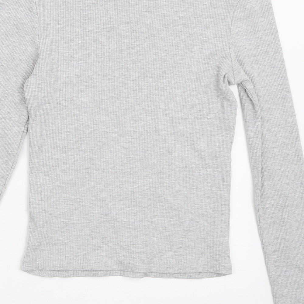 New Look Womens Grey Crew Neck Cotton Pullover Jumper Size 8