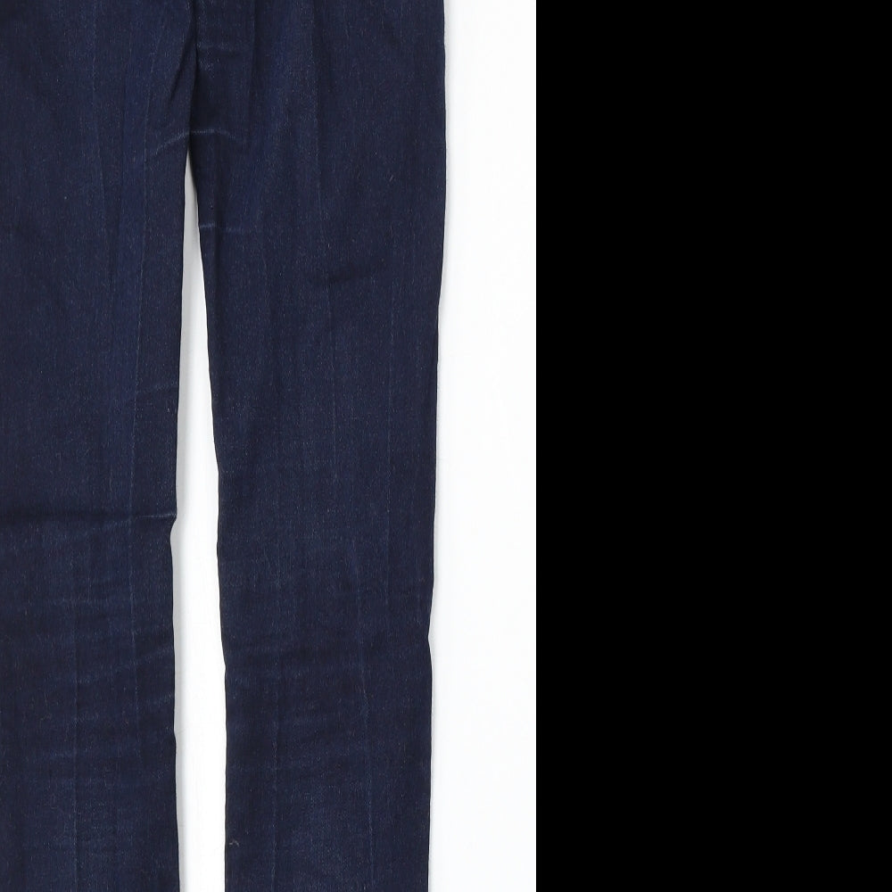 Marks and Spencer Womens Blue Cotton Skinny Jeans Size 8 L29 in Regular Button