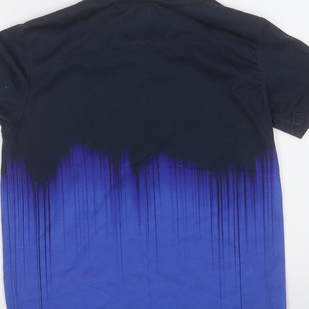 DFND Boys Blue Polyester Kimono T-Shirt Size M Round Neck