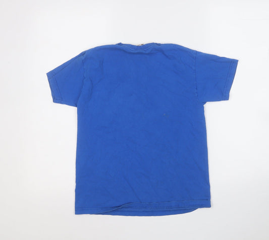 Fruit of the Loom Boys Blue Cotton Basic T-Shirt Size 9-10 Years Round Neck