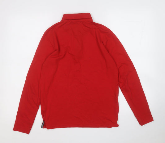 Dunnes Stores Boys Red Polyester Basic Polo Size L Collared