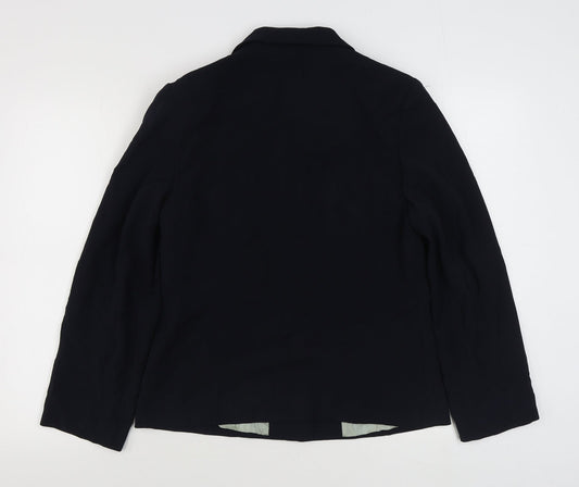 CCDK Womens Blue Jacket Blazer Size 14 Button