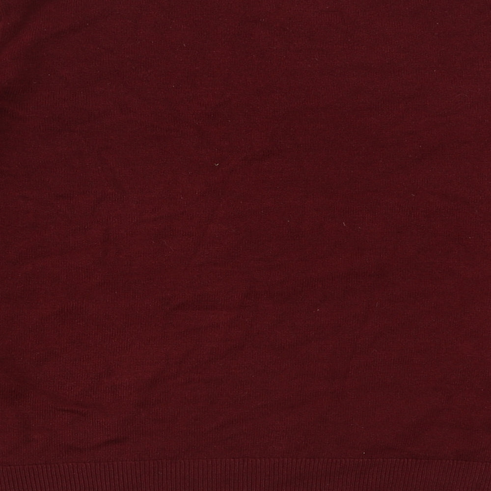 Marks and Spencer Womens Red Round Neck Acrylic Pullover Jumper Size 14