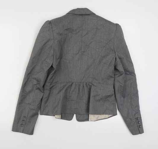 New Look Womens Grey Jacket Blazer Size 12 Button