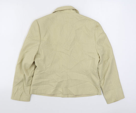 Classic Womens Beige Jacket Blazer Size 12 Button