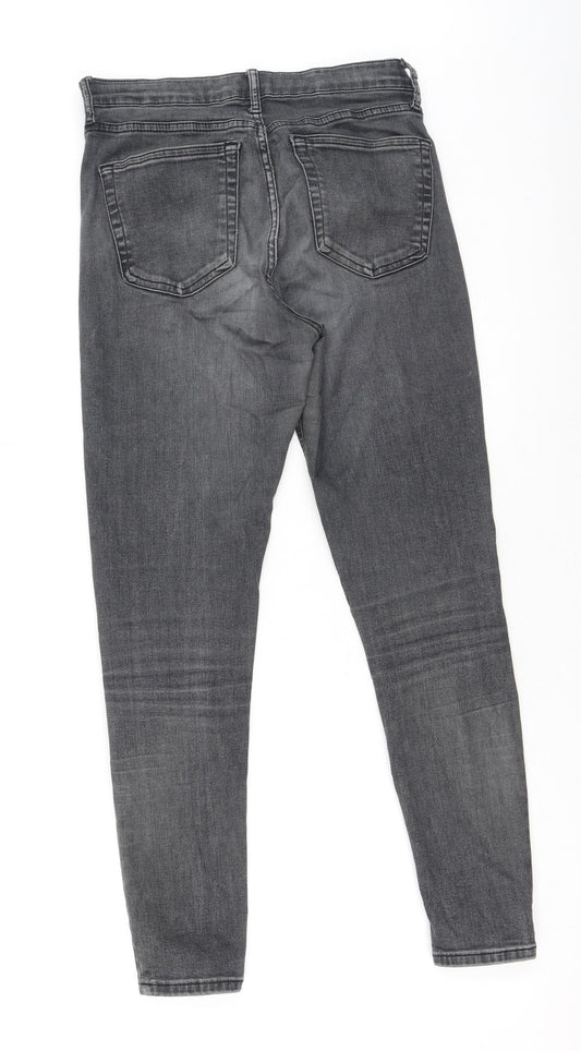 Topshop Womens Grey Cotton Skinny Jeans Size 28 L32 in Regular