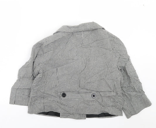 NEXT Womens White Herringbone Jacket Blazer Size 10 Button