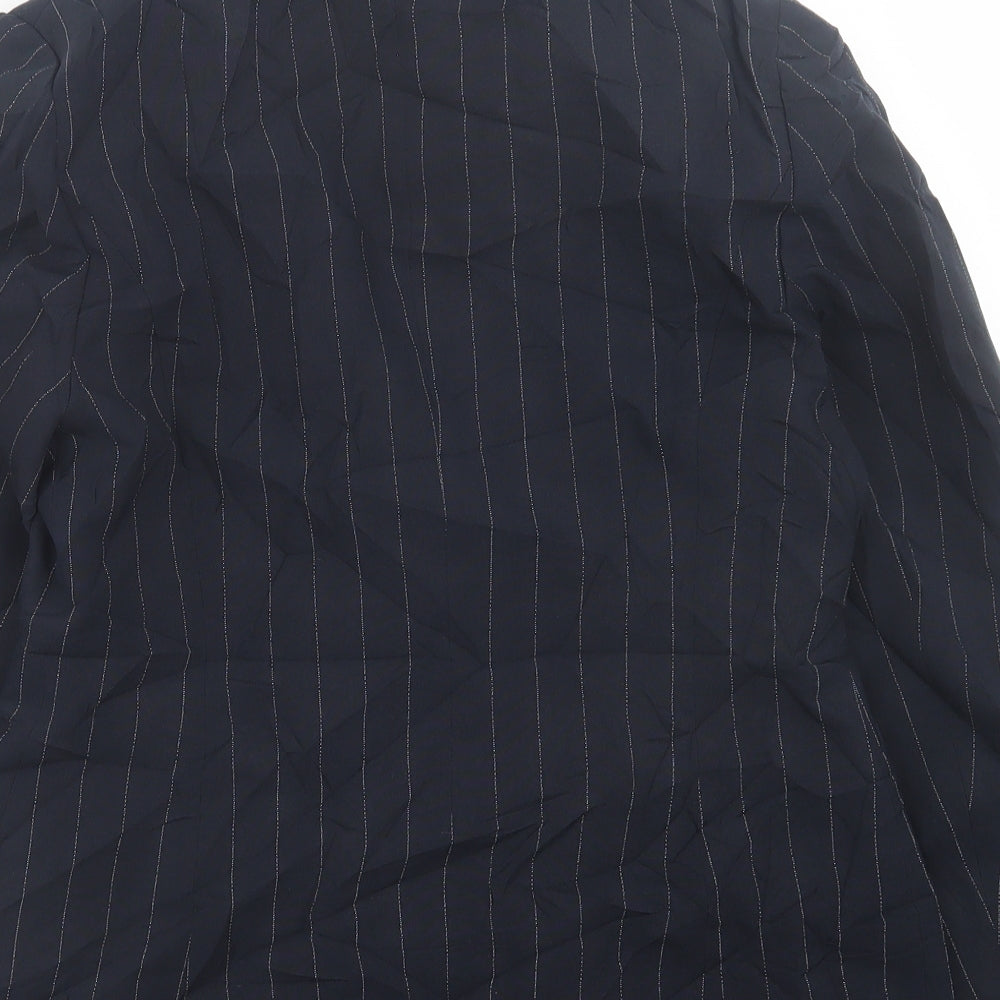 Autonomy Womens Blue Striped Jacket Blazer Size 12 Button