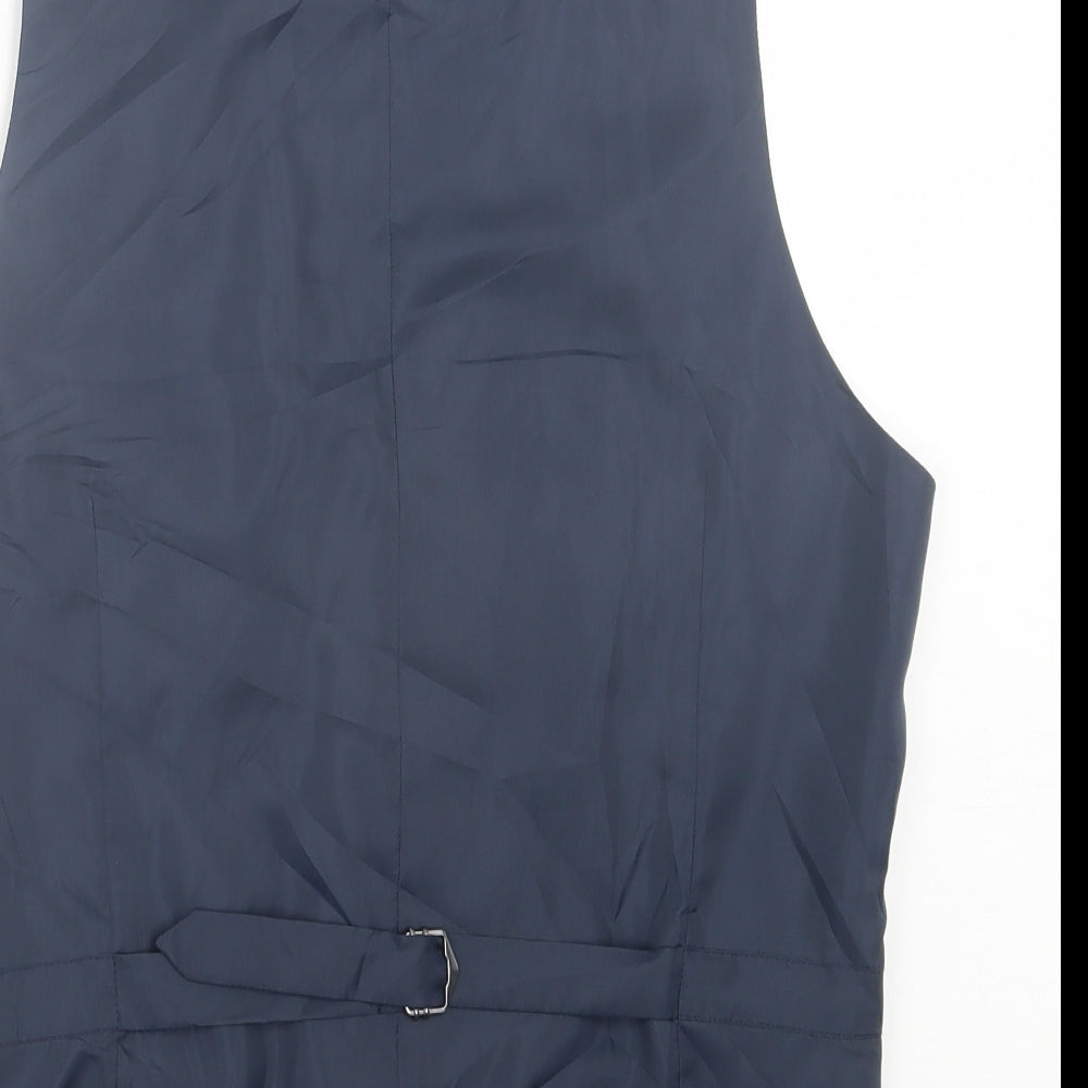 Marks and Spencer Mens Blue Wool Jacket Suit Waistcoat Size S
