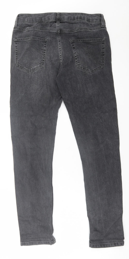 Topman Mens Black Cotton Skinny Jeans Size 30 in L30 in Regular Button