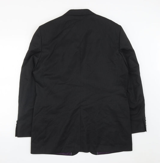 F&F Mens Black Polyester Jacket Suit Jacket Size 42