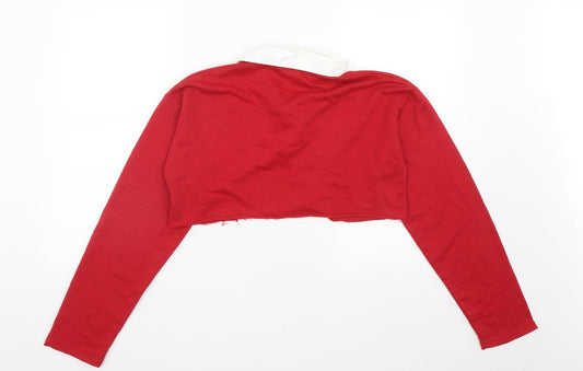 Missguided Womens Red Polyester Pullover Sweatshirt Size 6 - Cropped