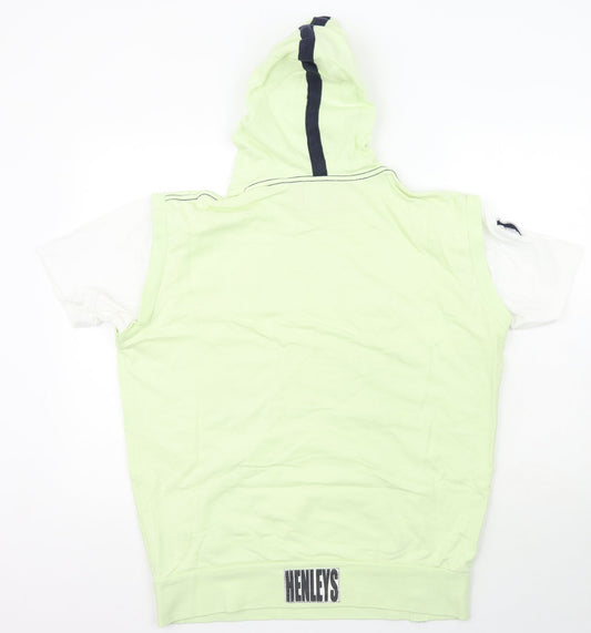 Henleys Womens Green 100% Cotton Pullover Hoodie Size 4 - Slogan