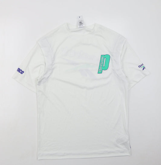 Reebok Mens Yellow  Polyester Basic T-Shirt Size S Collared Pullover