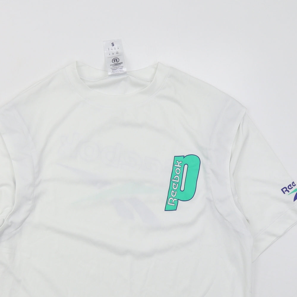 Reebok Mens Yellow  Polyester Basic T-Shirt Size S Collared Pullover