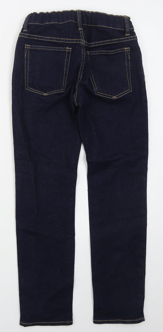 Gap Girls Blue Cotton Skinny Jeans Size 10 Years Regular Button