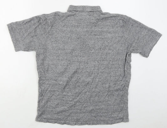 Primark Mens Grey Cotton Polo Size L Collared Pullover