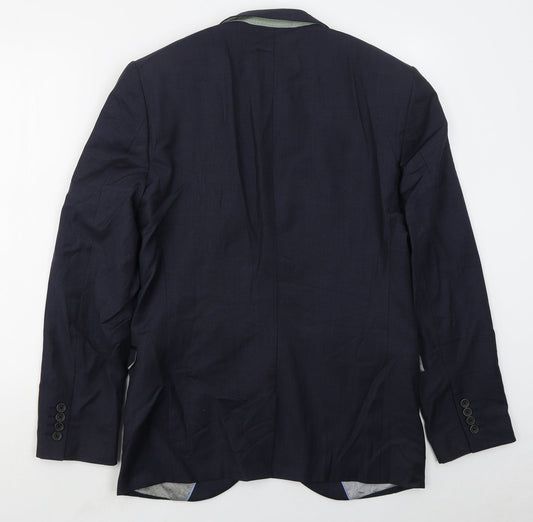NEXT Mens Blue Wool Jacket Suit Jacket Size 38