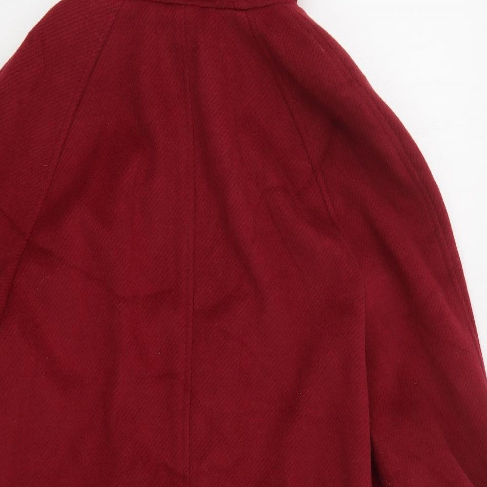 Marks and Spencer Womens Red Pea Coat Coat Size 10 Button