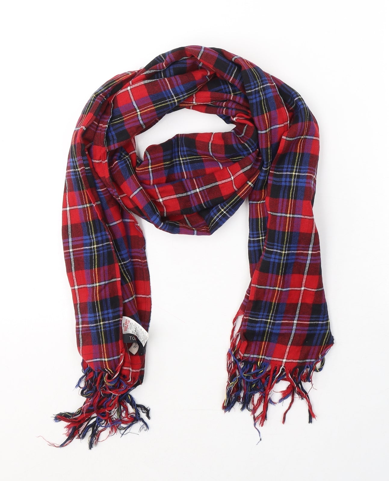 Topshop Womens Red Plaid Cotton Scarf