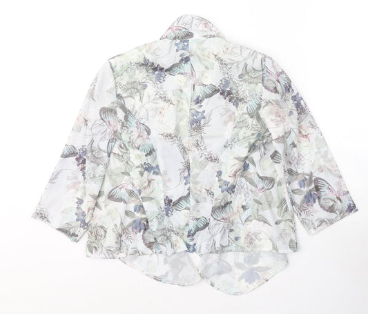 New Look Womens Beige Floral Jacket Blazer Size 10