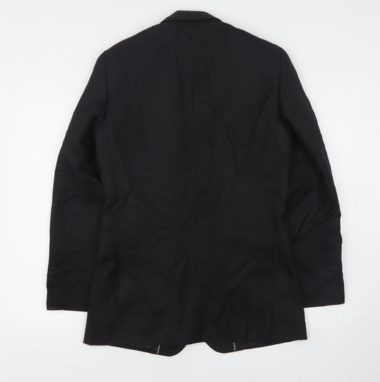 Cedar Wood State Mens Black Polyester Jacket Suit Jacket Size 36