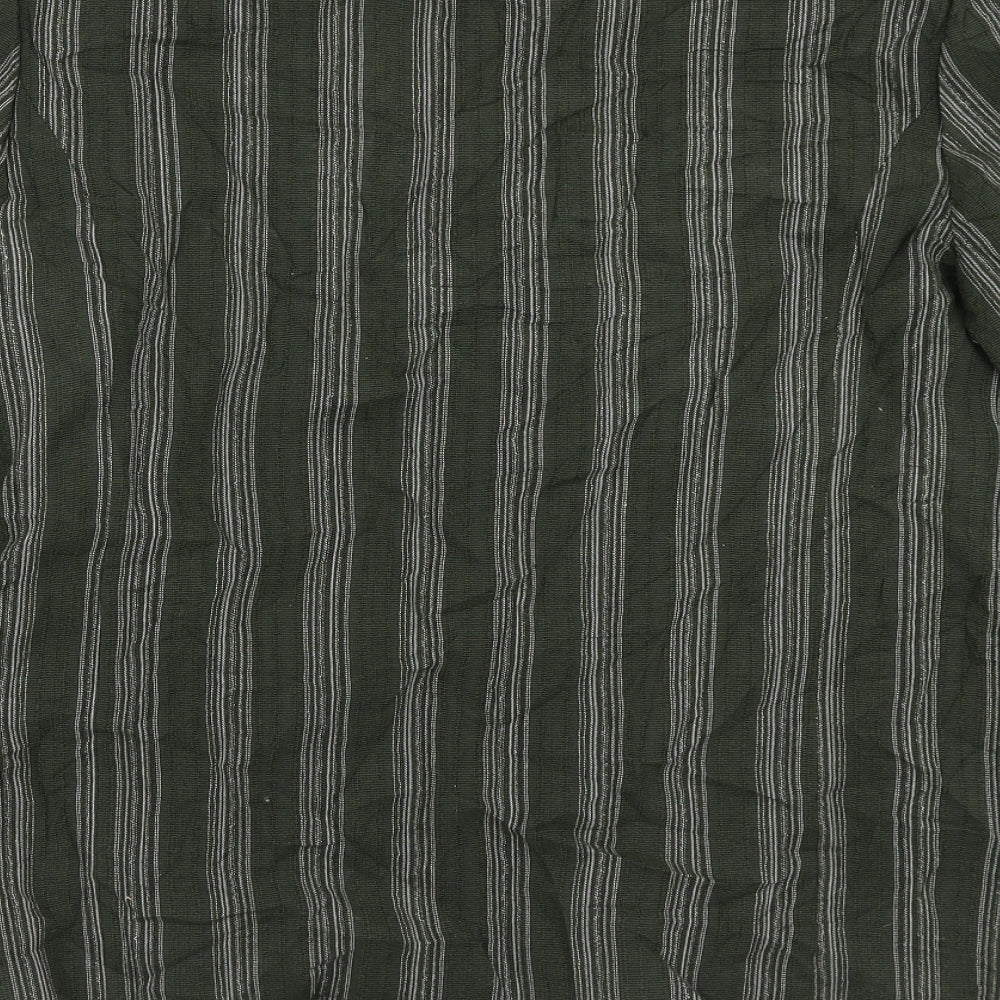 Florella Womens Green Striped Jacket Blazer Size 16 Button