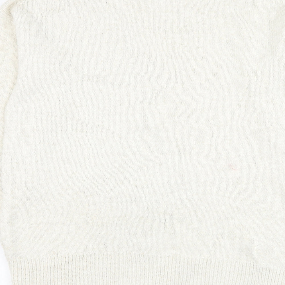 NEXT Womens Ivory Round Neck Acrylic Pullover Jumper Size S