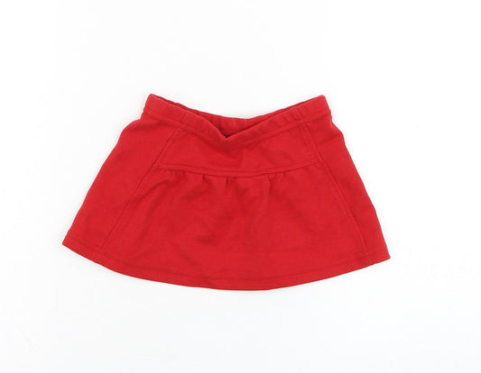 United Colors of Benetton Girls Red Polyester Skater Skirt Size 18 Months Pull On