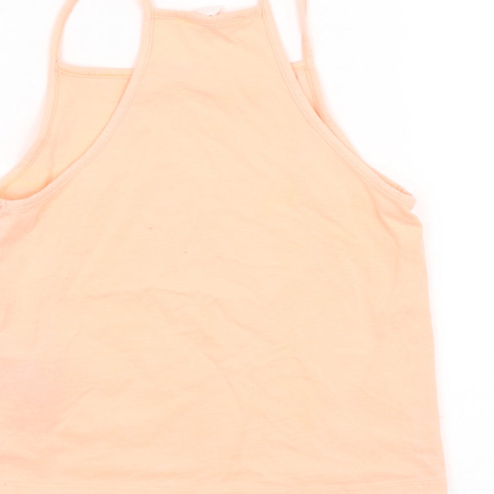 H&M Girls Pink Cotton Basic Tank Size 8-9 Years Square Neck Pullover - California