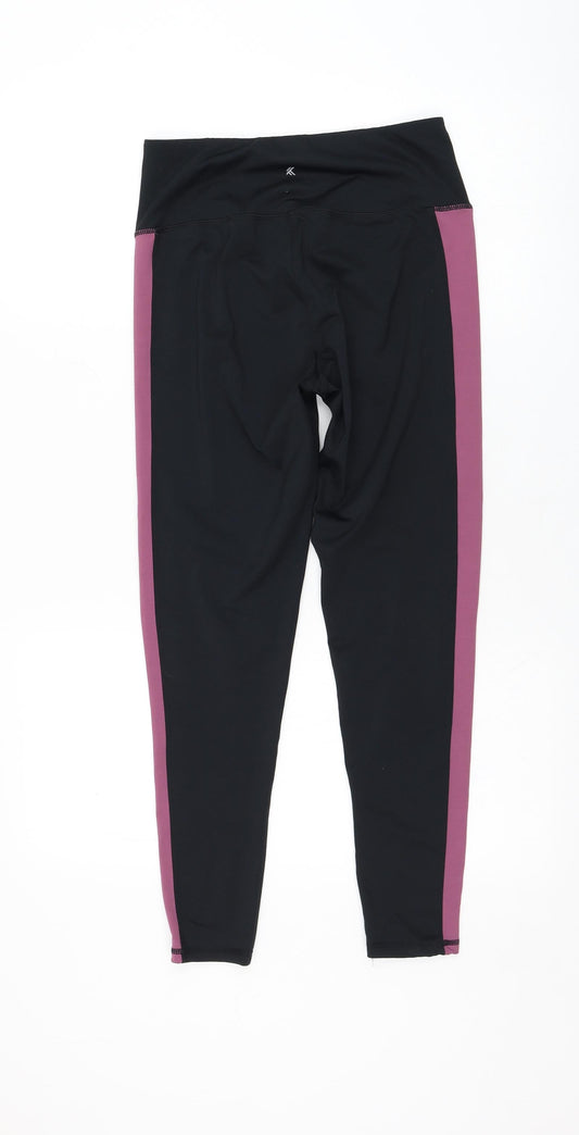 Preworn Womens Black Polyester Compression Leggings Size 28 in L25 in Regular Pullover