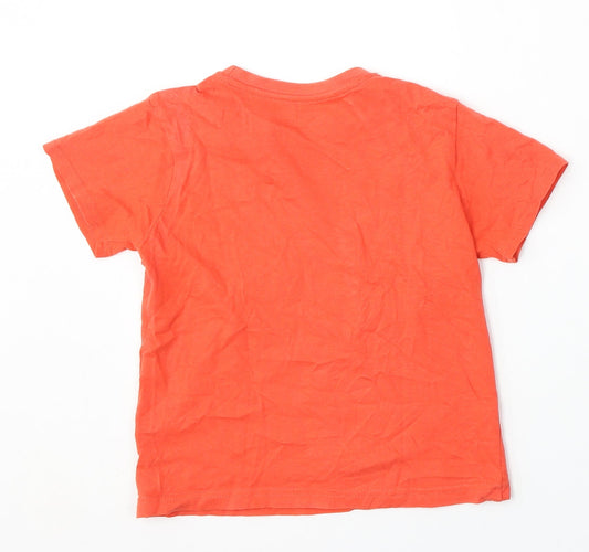 Primark Girls Red Cotton Basic T-Shirt Size 5-6 Years Round Neck