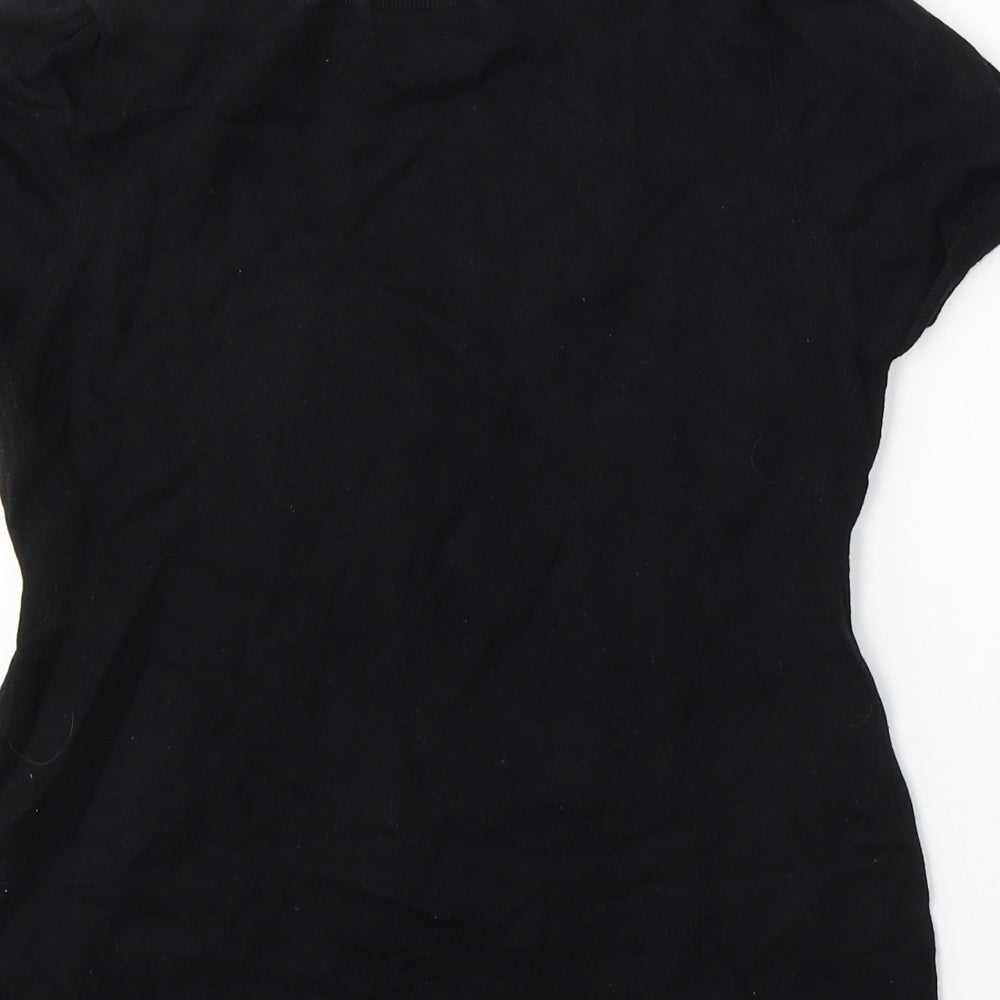 Marks and Spencer Womens Black Round Neck Viscose Pullover Jumper Size 12
