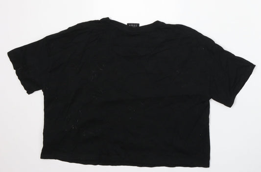 Umbro Womens Black Cotton Basic T-Shirt Size L Round Neck