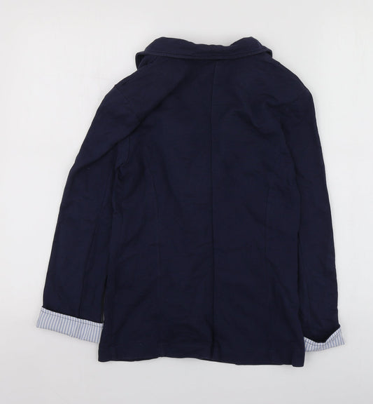 Internacionale Womens Blue Cotton Jacket Blazer Size 6
