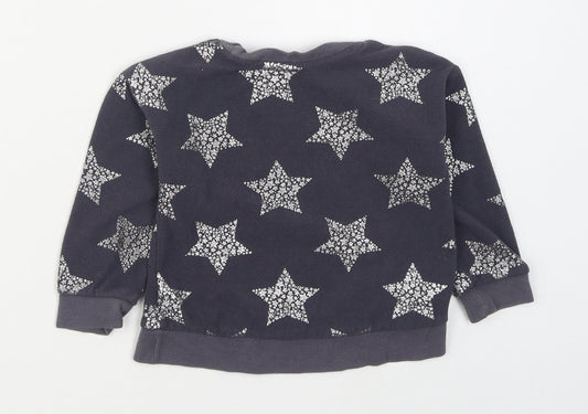 George Girls Grey Geometric Polyester Pullover Jumper Size 18-24 Months Pullover