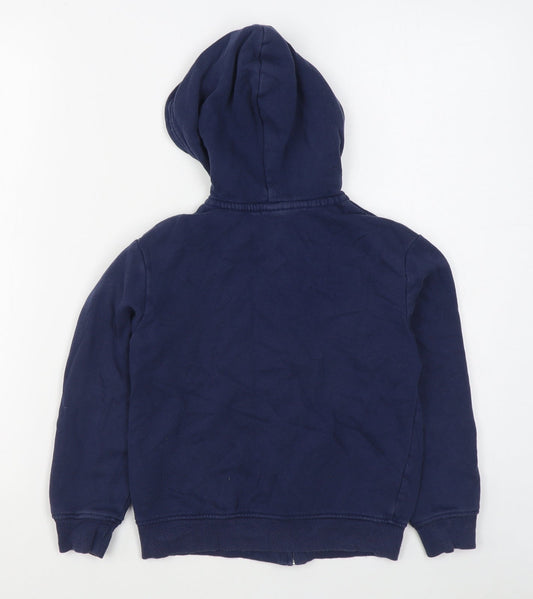 H&M Boys Blue Cotton Full Zip Hoodie Size 6-7 Years Zip