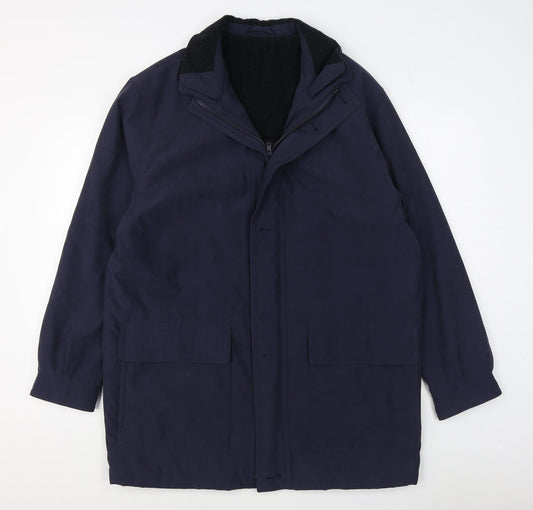 Essentials Mens Blue Jacket Size M Zip