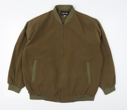 Lady Mei Mens Green Bomber Jacket Jacket Size S Zip
