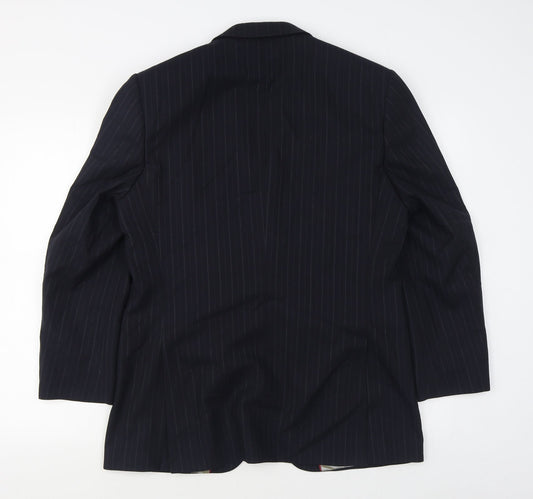 City Survival Mens Blue Striped Viscose Jacket Suit Jacket Size 38