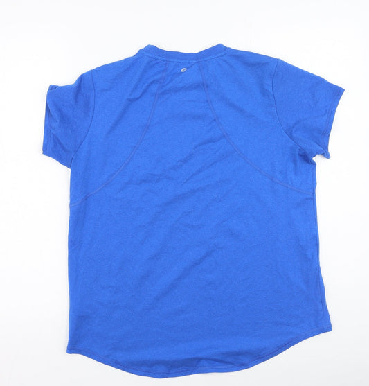 F&F Mens Blue Polyester T-Shirt Round Neck