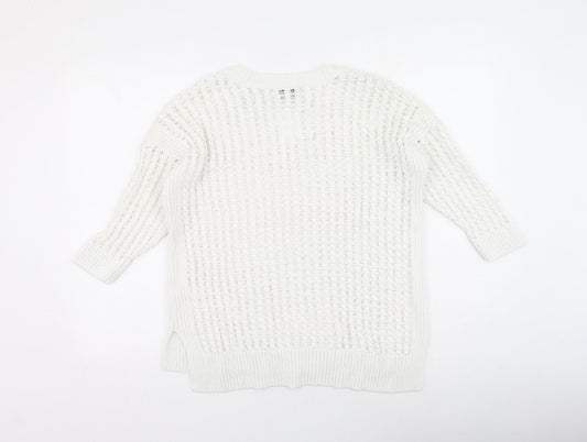 NEXT Womens Ivory Cotton Pullover Sweatshirt Size 12