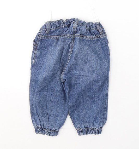 H&M Baby Blue Cotton Track Pants Jeans Size 6-9 Months Pullover
