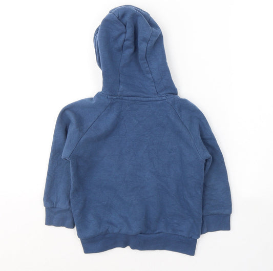 George Boys Blue Cotton Full Zip Hoodie Size 3 Years Zip