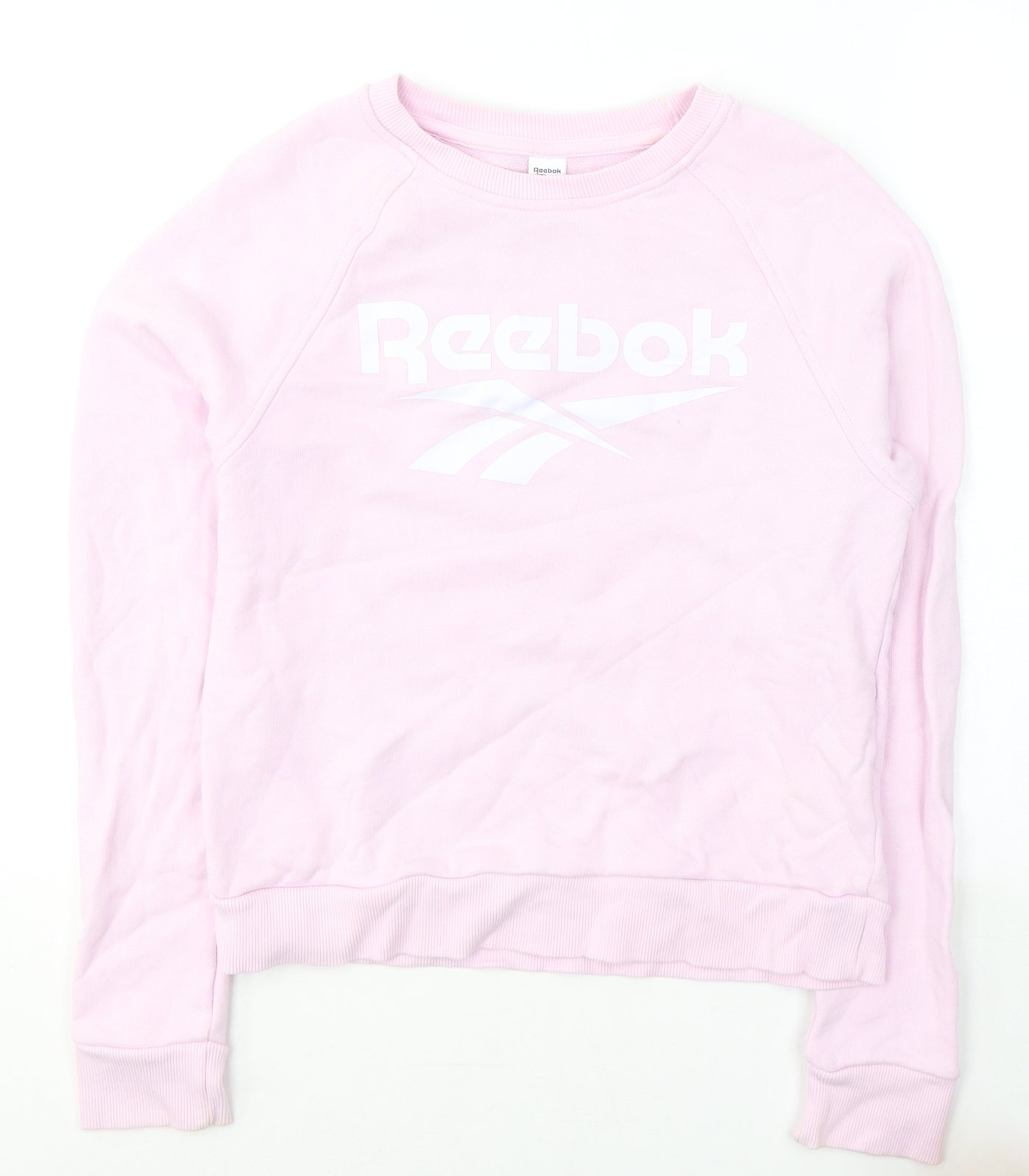 Reebok Womens Pink Cotton Pullover Sweatshirt Size S Pullover