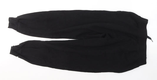 New Look Womens Black Cotton Sweatpants Trousers Size XS L24 in Regular Tie