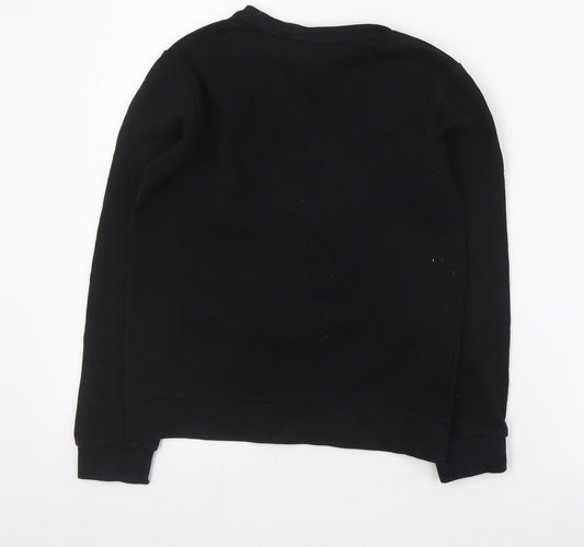River Island Boys Black Cotton Pullover Sweatshirt Size 9-10 Years Pullover