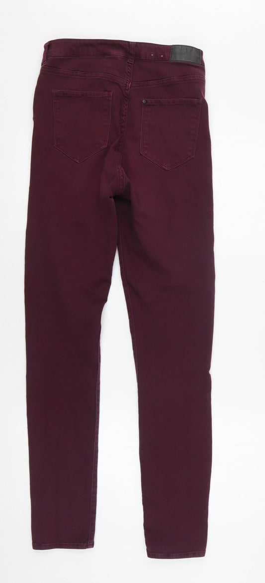 H&M Womens Purple Cotton Skinny Jeans Size 30 in L32 in Regular